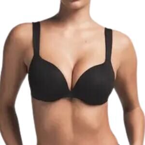 NWT SKIMS Signature Swim Ultimate Push-Up Bikini Top Onyx Size 3 Retail $62